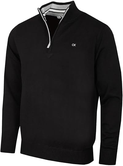 Calvin Klein Campus Sport Sweater Black XL - Men’s Knit Half Zip