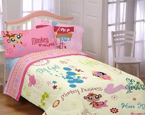 Amazon Com Littlest Pet Shop Bedding Set Comforter And Sheets 4