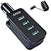 Car Charger, EVTECH [4 Ports, 24W/4.8A] Smart Multiple USB Vehicle Charger,(Universal Portable Rapid Travel Charger) with Extended 3.3ft Cable for All Smartphones, Tablets, GPS & Cellular Devices