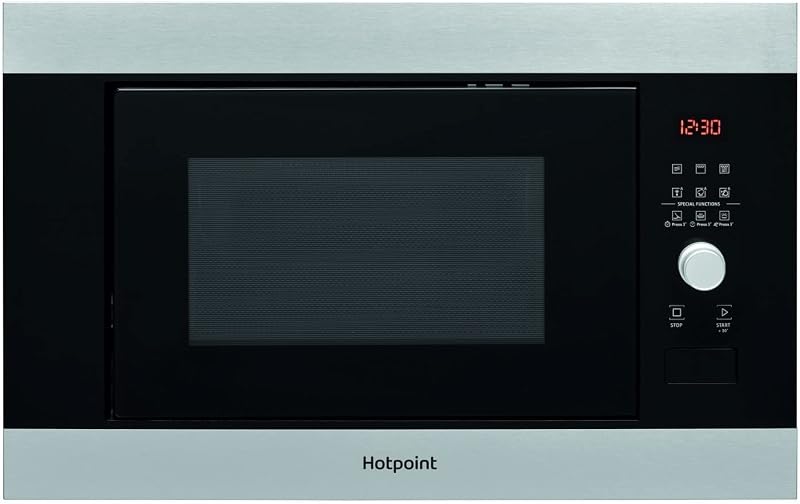 Hotpoint 25L 900W Built-in Microwave with Grill - Stainless Steel Model