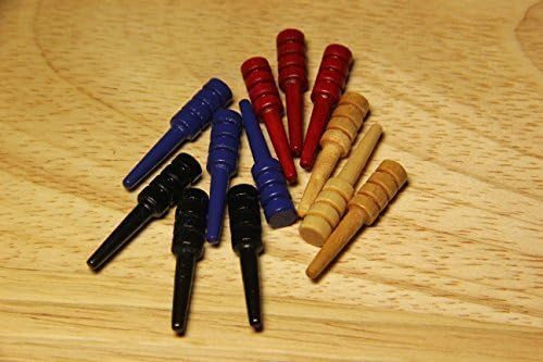 Spiel Pro - 24 Spare Cribbage Pegs - 6 Each Red, Black, Blue, Clear