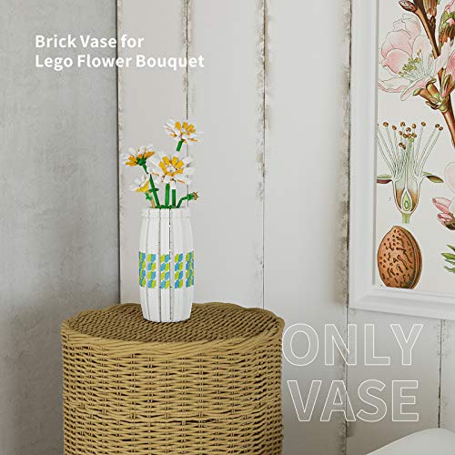 Vase for Lego Flower Bouquet 10280 Building Kit,A Unique Flower