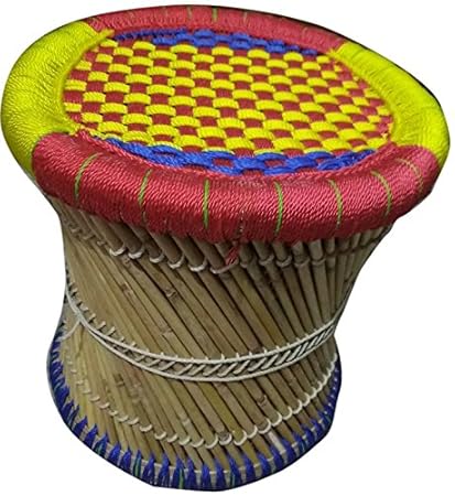 Patiostack Bamboo Handicraft Patio Ottoman Vintage Wicker