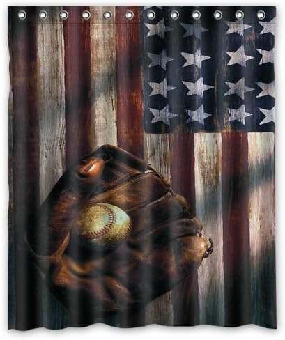 Amazon Com Waterproof Bathroom American Flag Baseball Shower