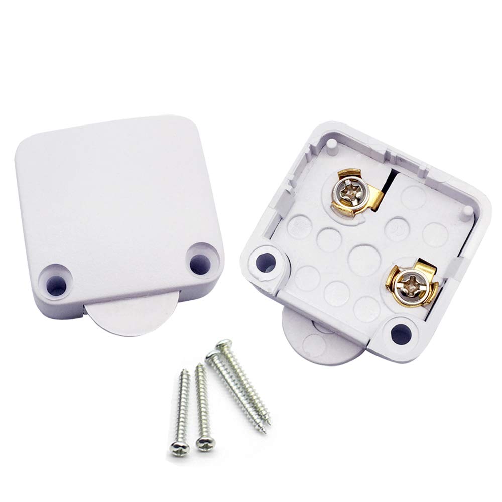 FUJIE Cupboard Door Switch White Surface Push to Break Door Light Switch 2A 250V Cabinet Door Light Control Switch Light Door Switch 2 Pack