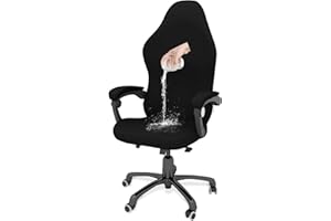 GOWT Gaming Chair Cover Slipcover Waterproof Cat Scratch Proof Protector, Stretch Gaming Chair Seat Cover with Armrest Breathable Non-Slip for Tall High Back Rotating Gaming Chairs, Pet Resistant - Black