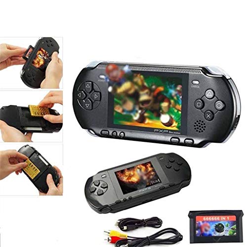 Livoty Playstation Kids Handheld Game Console Portable Gaming System 16 Bit Classic Game Console LCD Game Player (Black)