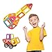 Magnetic Blocks - Magnetic Building Tile Set 67 PCS with Car Wheels, Educational Construction Toys for Baby, Kids, Girls, and Boys with Bonus - Number Cards & Stylish Storage Bag