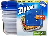 Ziploc Container, Small Square - 40 oz - 4 ct