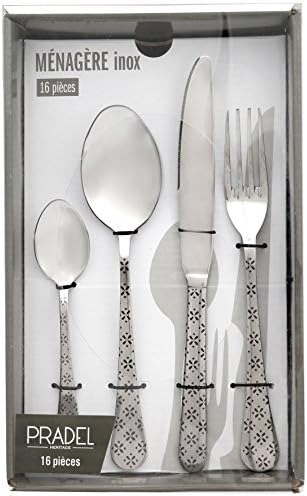 Pradel Heritage 517366 Cutlery with Plastic Handle/Stainless Steel 16-Piece Cutlery Set