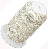 Simply Silk Beading Thread Cord Size F Ecru 0.013 Inch 0.34mm Spool 140 Yards for Stringing Weaving Knotting