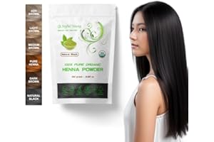 JOYFUL YOUNG 100% Organic Henna Hair Color – Natural, Chemical-Free Hair Dye for Rich, Vibrant Color & Gloss – Grey Coverage, Safe for All Hair Types, Vegan Non-Toxic, Herbal Hair Treatment (NATURAL BLACK)