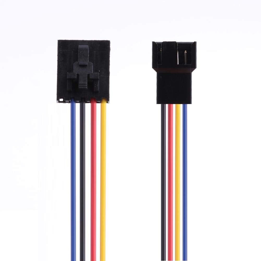 JUNERAIN 5Pin to 4Pin Fan Connector Adapter Converter Extension Cable Wire for Dell