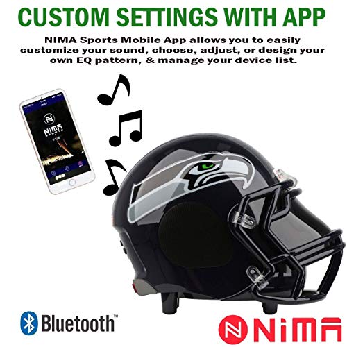 NIMA Portable Bluetooth Speaker, [Officially Licensed by NFL] NFL Football Helmet Stereo Speaker with Built-in-Mic, Hands-Free Call, AUX, Built-in-Subwoofer, HD Sound and Bass -Seattle Seahawks - Thumbnail 2