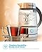 Zeppoli Electric Kettle (BPA Free) - Fast Boiling Glass Tea Kettle (1.7L) Cordless, Stainless Steel Finish Hot Water Kettle - Glass Tea Kettle, Tea Pot - Hot Water Heater Dispenser