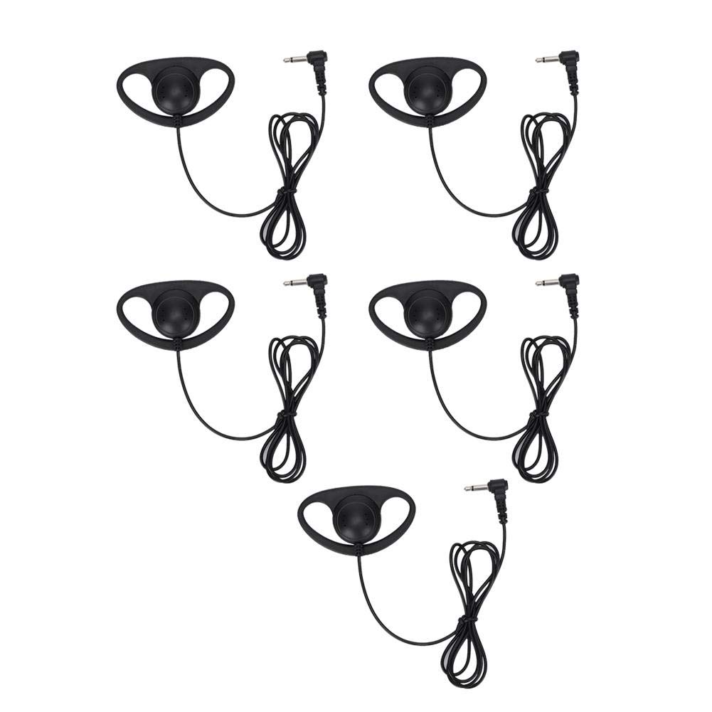 Hopcd D-Shell Earpiece, 5pcs 3.5mm Jack D-Shape Earpiece Headset for Two-way Radios Walkie Talkie, for APX7000, XTS5000, XTS3500 MT2000, MTS2000, MTX8000