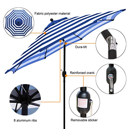 1 Blissun+Umbrella+Aluminum+Manual+Parasol