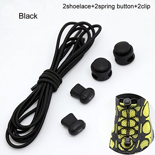 dfnbrhg A Pair of No Tie Elastic Shoelaces Durable Shoestrings Locking Shoe Laces for Sneakers Sports and Outdoor Activities