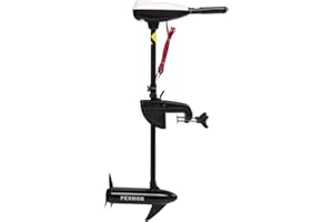 PEXMOR 8 Speed Electric Trolling Motor, Electric Outboard Boat Motor w/Adjustable Handle & LED Indicator, Transom Mounted for Saltwater, Kayak, Fishing Boat