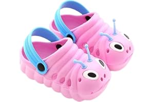 MODA BY ATHENA Kid's Lightweight Cute Caterpillar Clogs | Non-Slip, Water-Resistant Children's Sandals