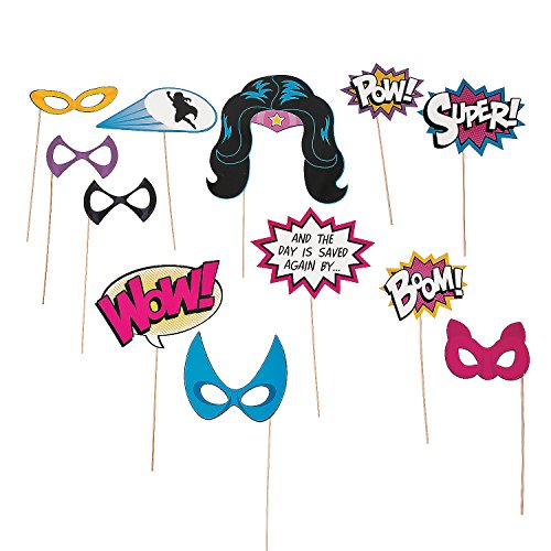 Superhero Girl Photo Booth Stick Props