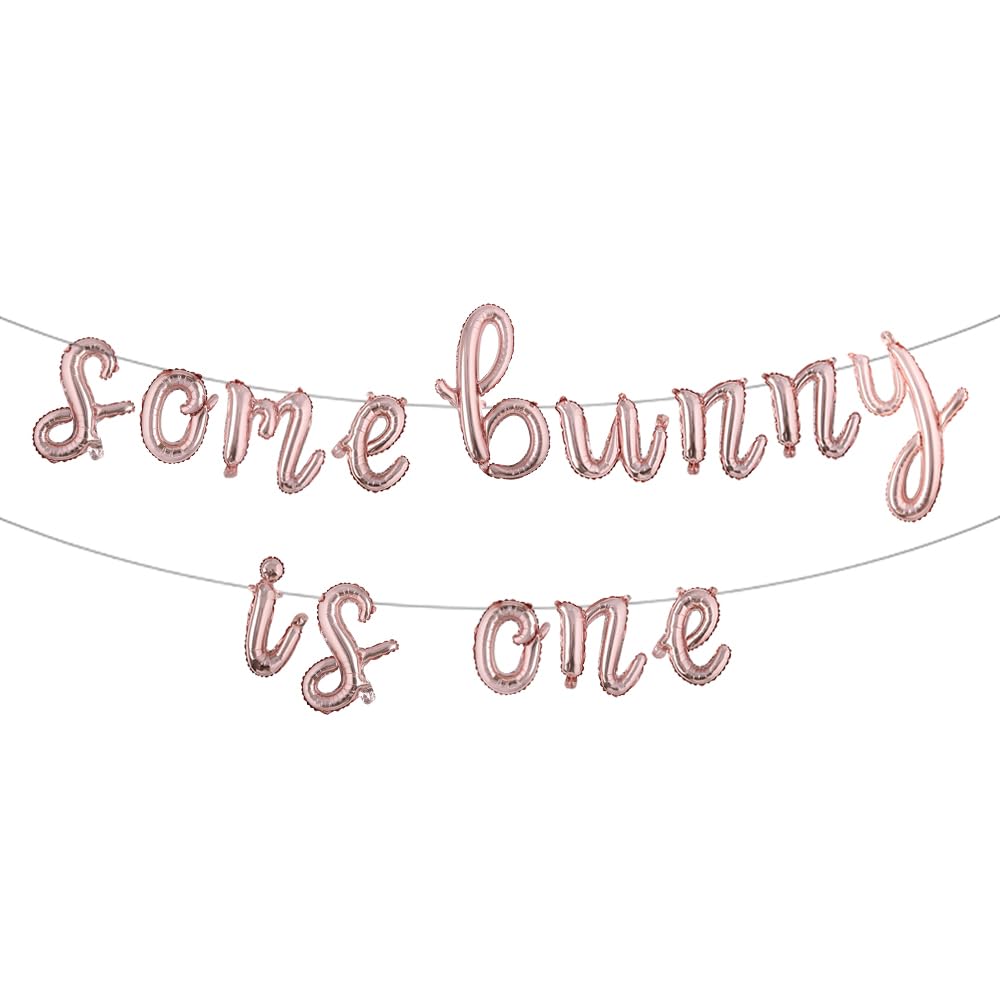Photo 1 of Some Bunny Is One First Birthday Party Supplies Balloons Happy Birthday Banner for Spring Easter Rabbit Themed Baby Girls 1st Bday Baby Shower Decorations (L SOME BUNNY IS ONE Rose Gold)LPNPMEX9988849
