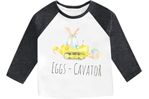 DUTUT Happy Easter Shirts Toddler Eggs Cavator Shirt Cute Easter Bunny Tees Baby Girls Boys Peep Long Sleeve Tops