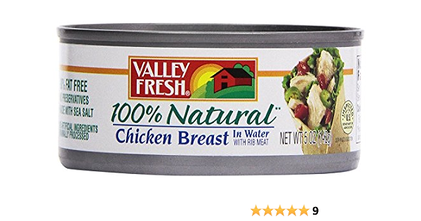 Valley Fresh premium chunk White chicken in Water 5oz can 5oz (074785052806)