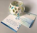 Smiling Wisdom - Leaf Candle Glass Votive Holder, Candle - Appreciation Thank You - You Make an Extraordinary Difference - Teacher Appreciation, Caregiver Volunteer Recognition - White Turquoise Gold