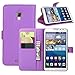 Ultra Slim Flip Bracket Cover Case for Huawei Mate 2 - Premium Soft PU Leather [ Wallet ] Case Cover for Huawei Ascend Mate 2 4G (Folio - Purple)