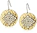 Gold-Tone Filigree Hammered Circle Earrings