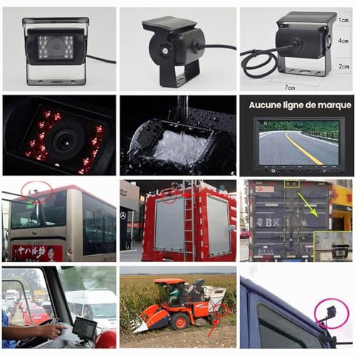 12V-24V 4 Pin Heavy Duty 18 IR LEDs Night Vision Waterproof Reverse Backup Camera with 15M 4 Pin Cable