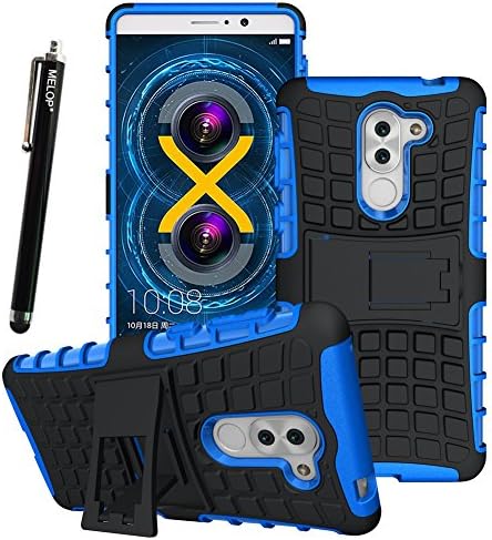 Melop Honor 6X Case, Huwei Honor 6X Case Dual Layer Case with [Kickstand] [Shock Absorption] Hybrid Armor Defender Protective Case Shell for Huawei Honor 6X - Blue