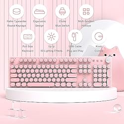 LexonElec Typewriter Style Retro Wired Mechanical