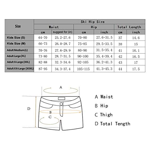 Soared 3D Protection Hip Butt EVA Paded Short Pants Protective Gear Guard Impact Pad Ski Ice Skating Snowboard Black 2.5cm EVA Thicken Padding - Thumbnail 6