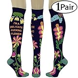 1 Pair Compression Socks for Men & Women 20-30 mmHg Medical Graduated Compression Stockings for Sports Running Nurses Shin Splints Diabetic Flight Travel Pregnancy (Navy, S/M)