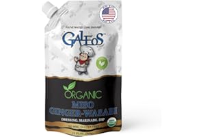 Galeos Miso Ginger Wasabi Salad Dressing | Lower Calorie, Dairy Free, Gluten-Free, Non-GMO, No Saturated Fat | Healthier Dressing, Marinade & Dipping Sauce | Made in USA - 13 fl oz
