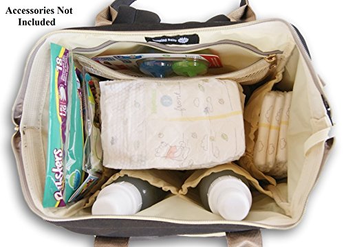 Jumping Daisy Large Baby Backpack Diaper Bag for Women or Men - Zip Pocket Capacity for Large 8-Ounce Baby Bottles (Sea Green) - Thumbnail 4