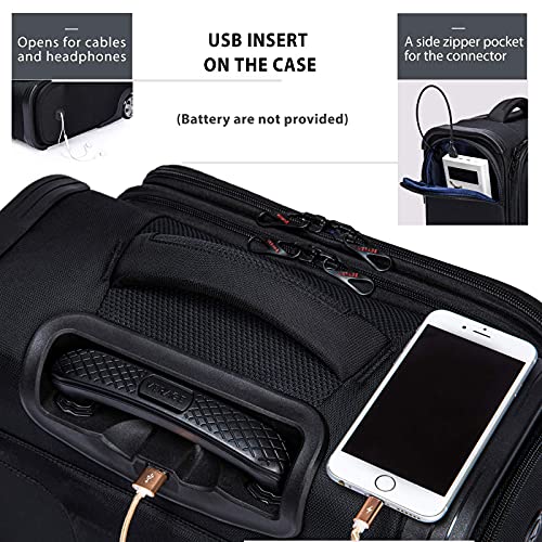 Carry On Rolling Suitcase with USB Port, Weekender Overnight Business