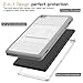 MoKo Case for Fire HD 8 2016 Tablet - [Heavy Duty] Full Body Rugged Cover with Built-in Screen Protector for Amazon Fire HD 8 (Previous 6th Generation - 2016 Release ONLY), WHITE & GRAY