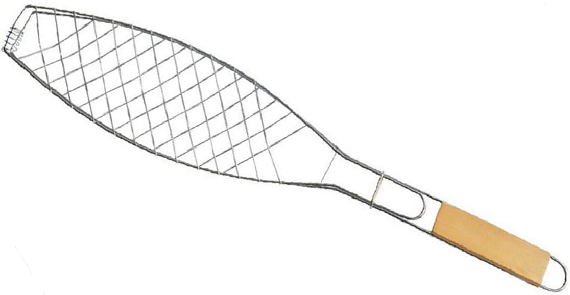 Download Upkoch Barbecue Grilling Basket Iron Metal Fish Grill Basket With Wood Handle Non Stick Bbq Clip Net Outdoor Barbecue Tool For Camping Picnic 2pcs Grills Outdoor Cooking Patio Lawn Garden
