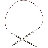 ChiaoGoo 24-Inch Red Lace Stainless Steel Circular Knitting Needles, 4/3.5mm