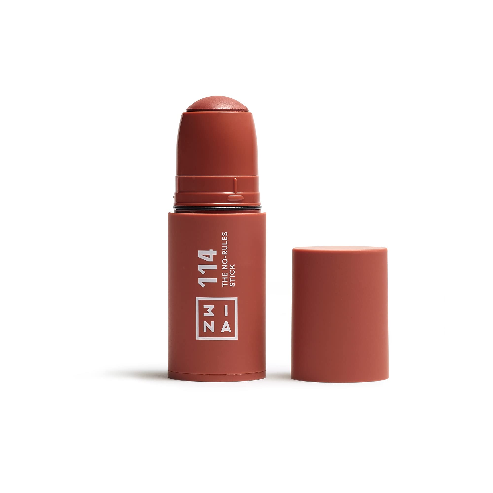 3INA MAKEUP - The No - Rules Stick 114 - Light brown Blush Stick Matte for Sensitive Eyes Lips & Cheeks with Hyaluronic Acid - Cream Blush for a Natural Finish - Vegan - Cruelty Free