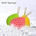 3Pcs Shower Sponges Soft Sponge Body Bath Shower Newborn baby bath towel Soft Body Bath Shower Spa Exfoliator Washing Cleansing Puff Scrubber ( Green + Yellow + Pink )