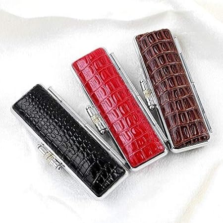 Amazon 印鑑ケース 朱肉付き わに革柄印鑑ケース おしゃれ 印鑑ケース かわいい 朱肉付き 高級もみ皮 即日出荷 赤 L 印鑑ケース 印箱 文房具 オフィス用品