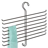 InterDesign Classico Wrinkle Free Scarf Closet Organizer Hanger, No Snag Storage for Scarves, Ties, Belts, Pashminas, Accessories - 8 Rods, Bronze
