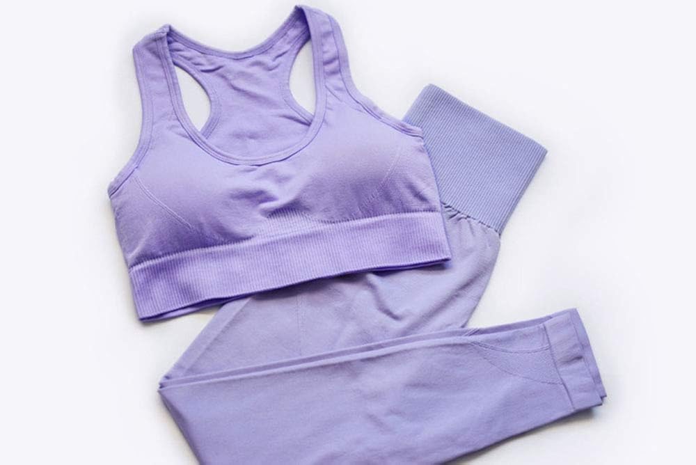 Hotexy Women's Workout Outfit 2 Pieces Seamless Yoga Leggings with Sports Bra Gym Clothes Set at  Women’s Clothing store