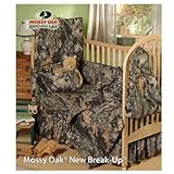 Mossy Oak New Break Up Camo - 6 Piece Crib Set includes (Crib Fitted Sheet, Crib Bumper Pad, Crib Headboard Pad, Crib Comforter, Crib Bedskirt and Crib Diaper Stacker)- Save Big By Bundling!