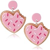Valentine’s Day Heart Dangle Earrings – Red Pink LOVE Acrylic Drop Holiday Jewelry Gifts for Women