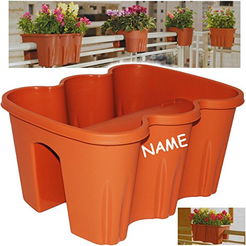 alles-meine.de GmbH Geländer Blumenkasten - terrakotta braun/Caramel - LANG - 38 cm - Blumentopf/Pflanzkübel… – Bild 4